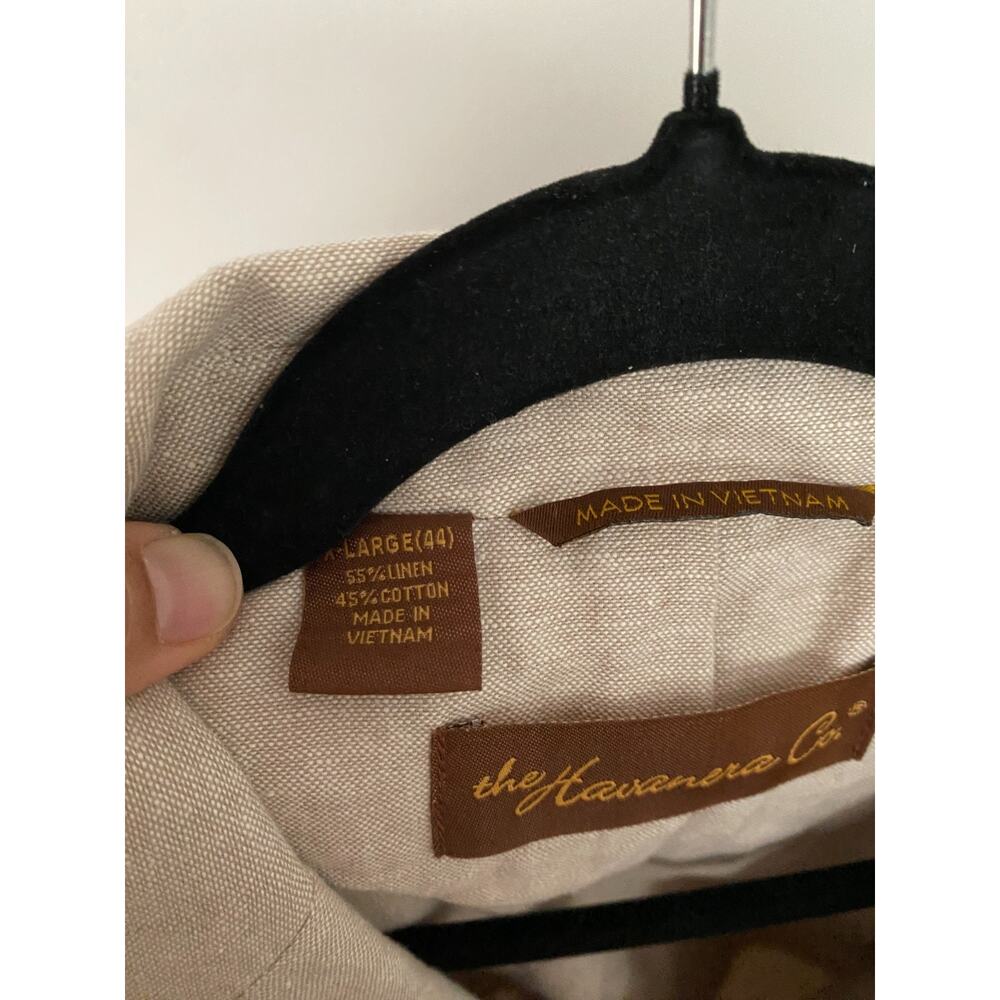 Havanera Co Summer Breeze Beige Linen Cotton Blazer Sport Coat 44 XL Coastal - Picture 7 of 9